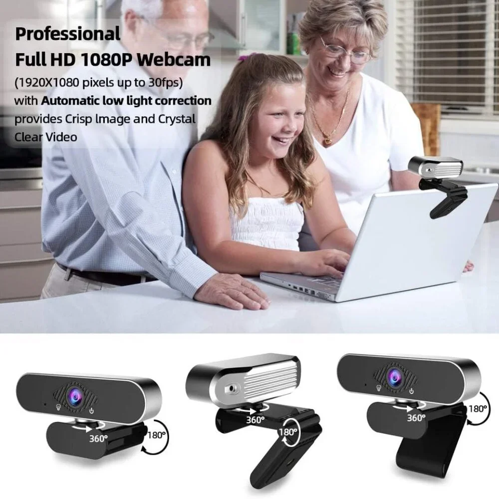 Webcam Camera HD 1080P Computer Laptop Streaming Microphone Recording New in Box